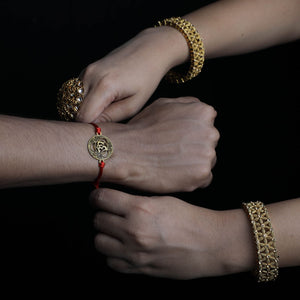 Om Designer Rakhi Bracelet - Antique Finish